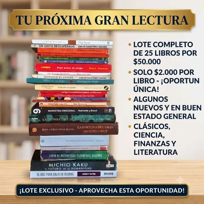 Lote de 25 libros variados en buen estado