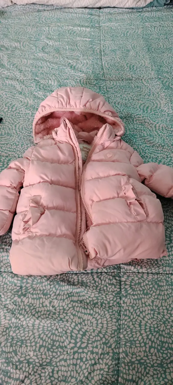 Chaqueta de invierno para bebé color rosa