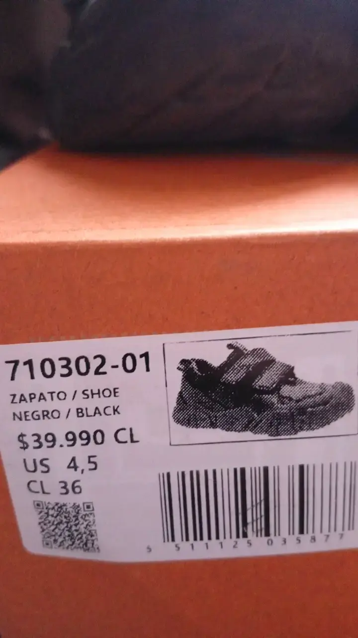 N°36 Zapatillas negras para niños con velcro - 3