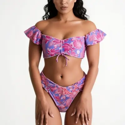 Bikini Time and Tru Floral Talla M Nuevo - miniatura 5
