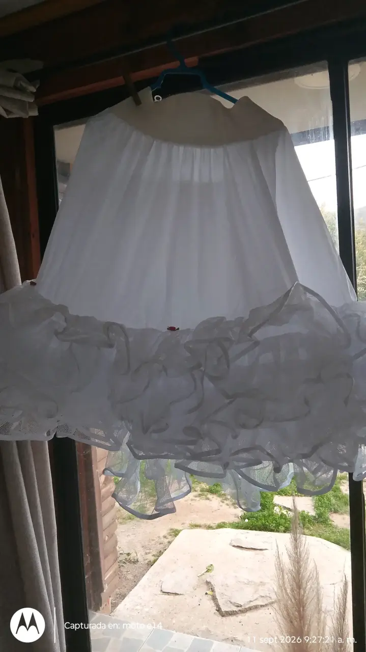 Vestido típico chileno con flores rojas - 2