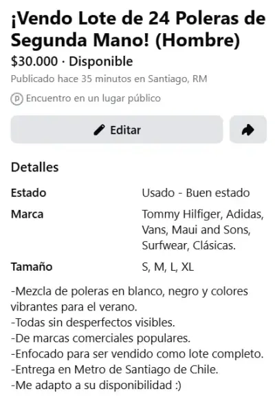Lote de poleras variadas para hombre - miniatura 2
