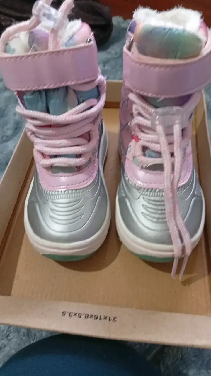 N° 21 Botas de invierno para niña rosa y plateado - 1