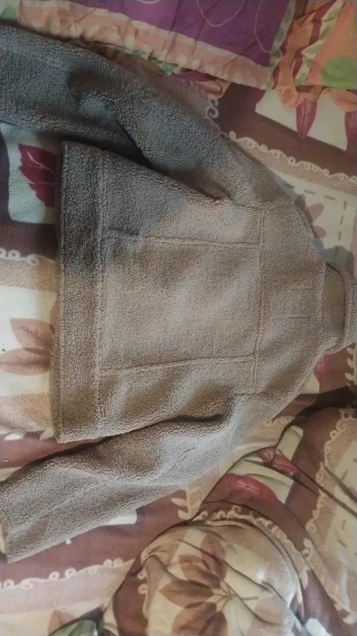 Chaqueta de lana sintética cafe para mujer - 2