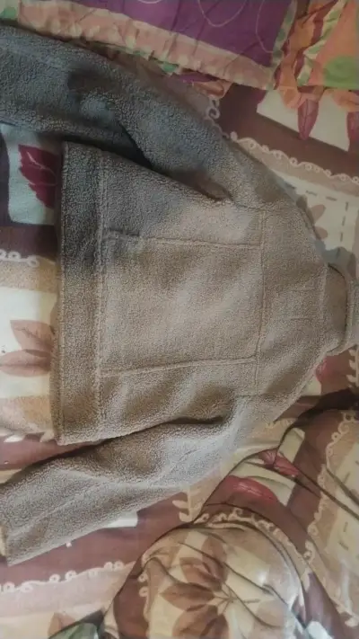 Chaqueta de lana sintética cafe para mujer - miniatura 2