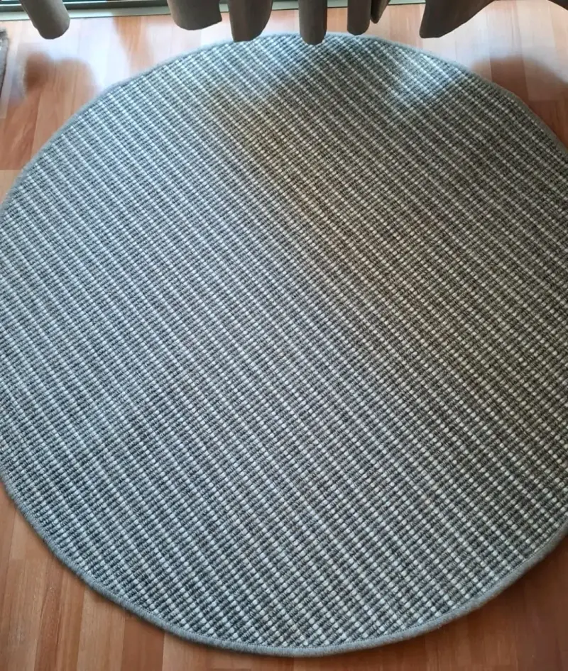 Alfombra redonda gris para sala o comedor - 1