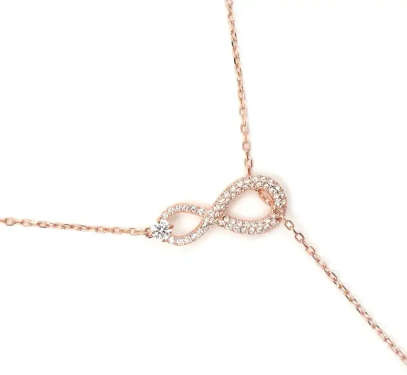 Collar Swarovski con colgante de infinito en oro rosa - 2