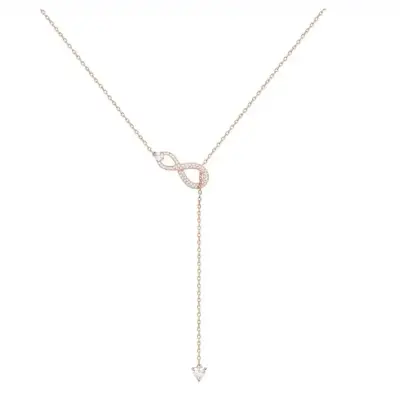 Collar Swarovski con colgante de infinito en oro rosa - miniatura 4
