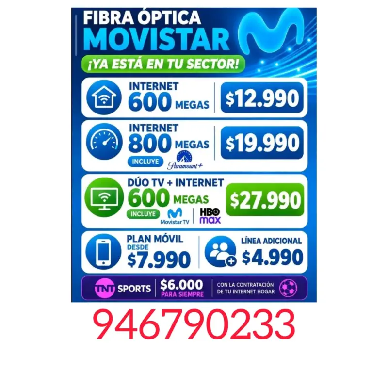 Planes de Internet Fibra Óptica Movistar