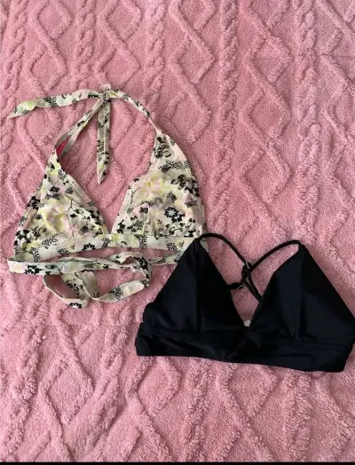 Conjunto de bikinis estampado floral y negro - miniatura 1