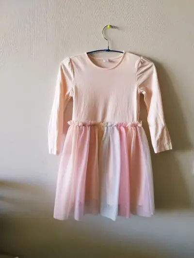 Vestido de niña rosa con tul - miniatura 1