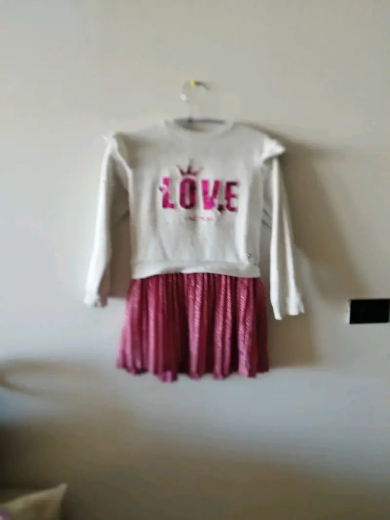Vestido de niña rosa con tul - 3
