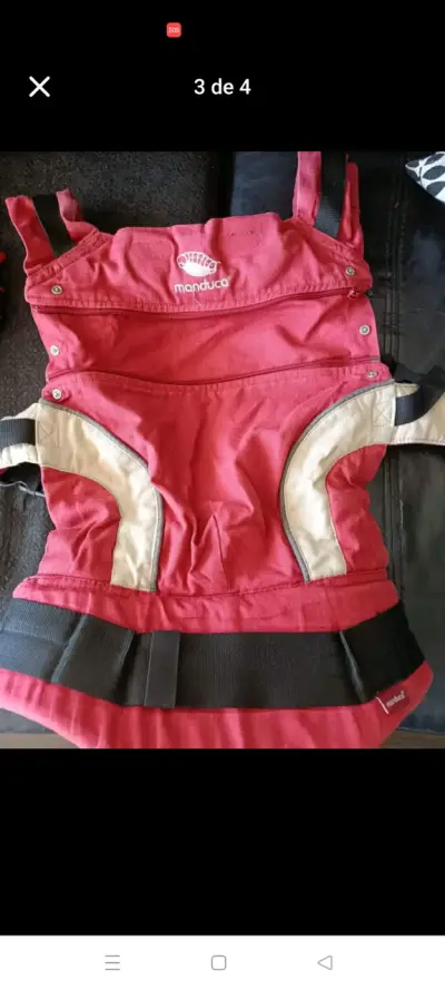 Mochila portabebés Manduca roja ergonómica - miniatura 2