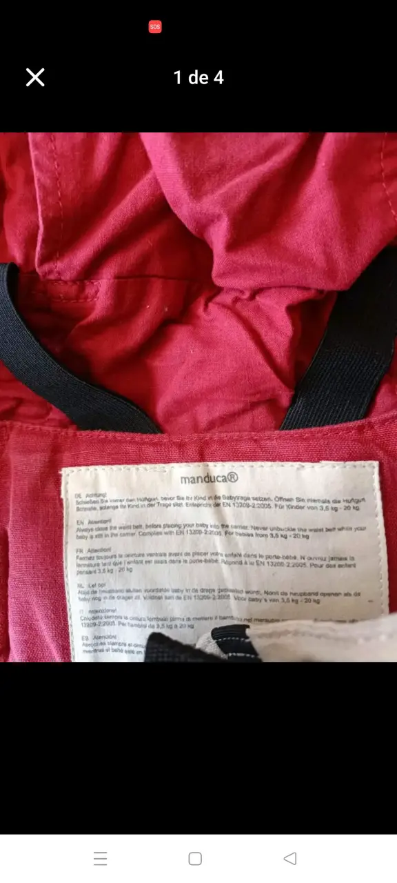 Mochila portabebés Manduca roja ergonómica - 4