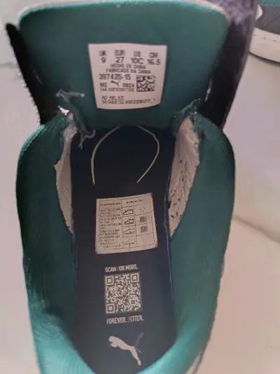 Zapatillas deportivas infantiles Puma verde y negro - miniatura 2