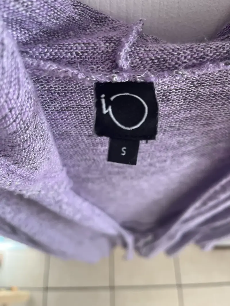 Cárdigan Largo Morado con Capucha Talla S - 1