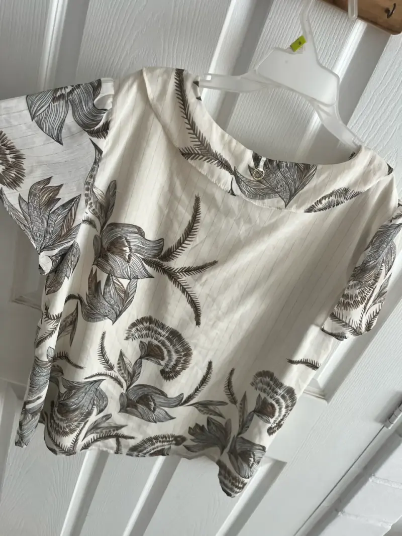 Blusa floral blanca Talbots XL - 4