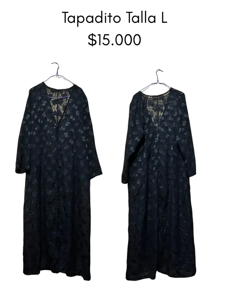 Tapadito negro con diseño floral talla L