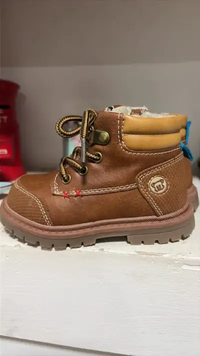 Botines de cuero para niños color marrón - miniatura 1