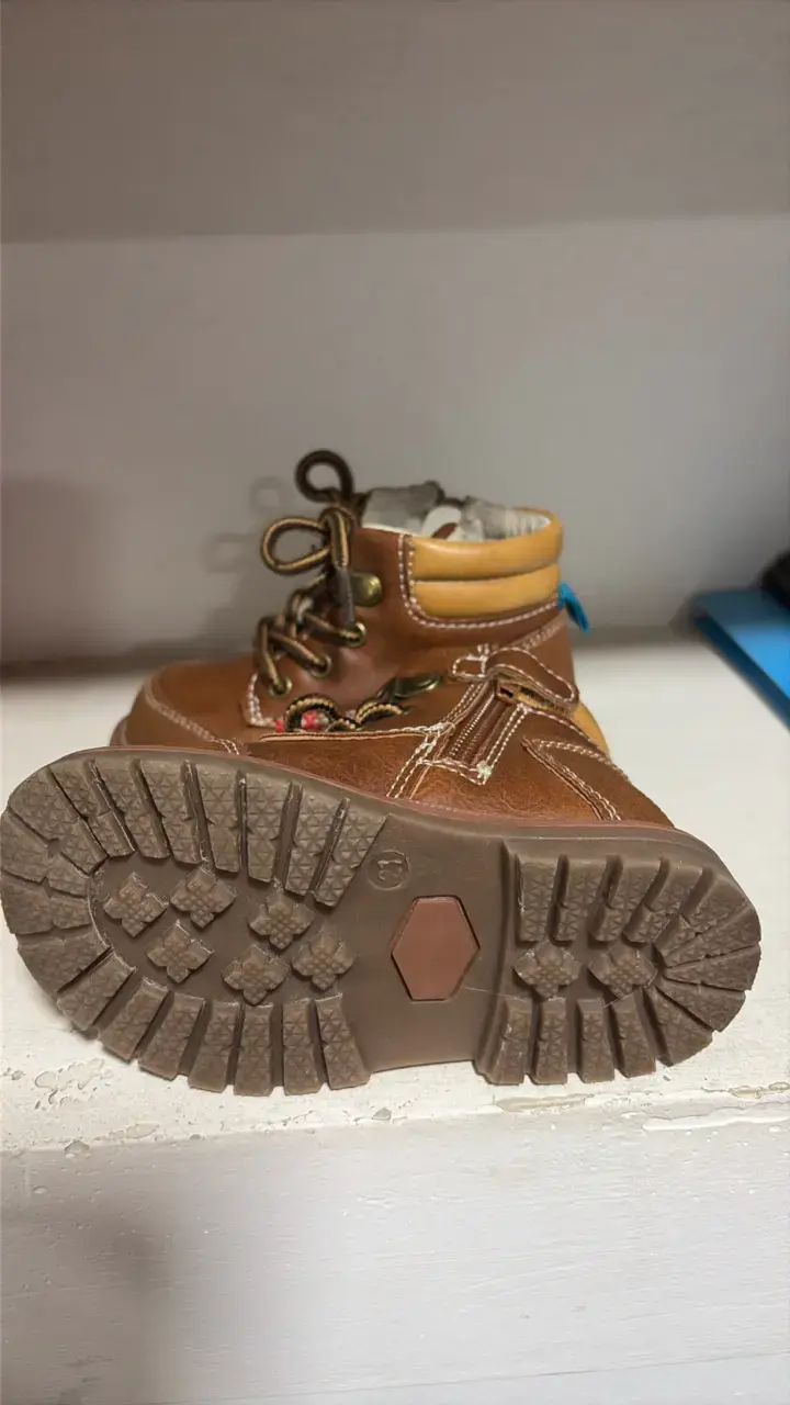 Botines de cuero para niños color marrón - 2
