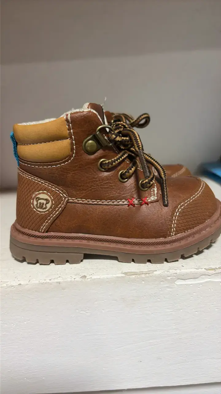 Botines de cuero para niños color marrón - 4