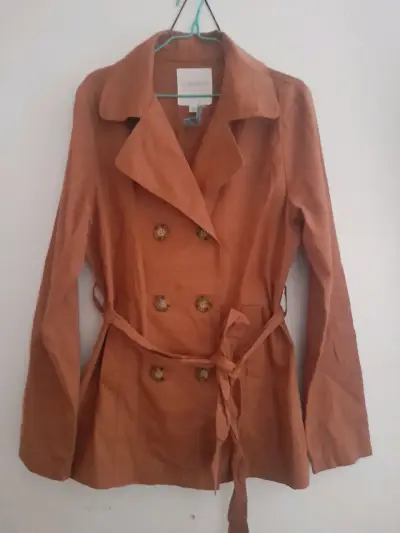 Abrigo trench marrón talla S-M para mujer - miniatura 3