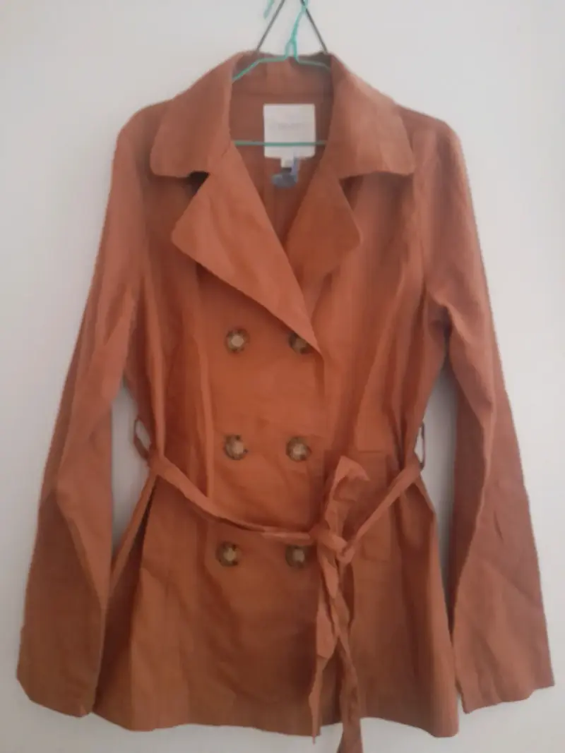 Abrigo trench marrón talla S-M para mujer - 4