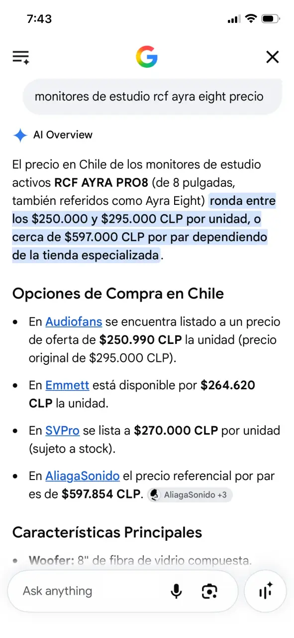 Par de monitores Activos RCF Ayra Eight - 3