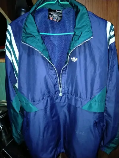 Chaqueta deportiva azul Adidas con cierre - miniatura 1