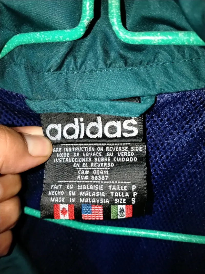 Chaqueta deportiva azul Adidas con cierre - 3