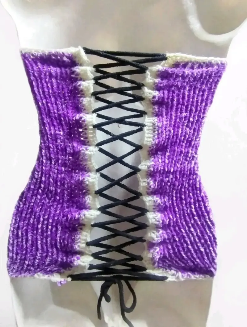 Top strapless morado tejido para mujer - 2