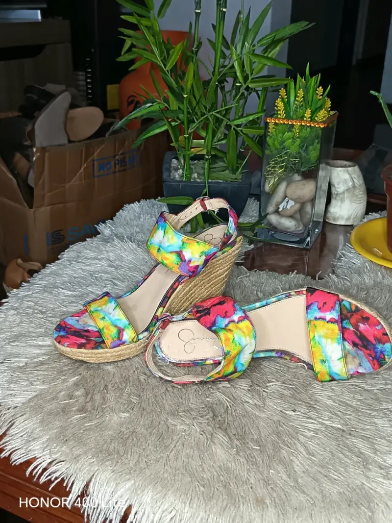 Sandalias de cuña multicolor con plataforma - 1