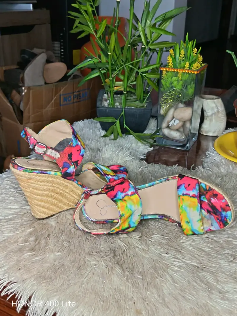 Sandalias de cuña multicolor con plataforma - 2