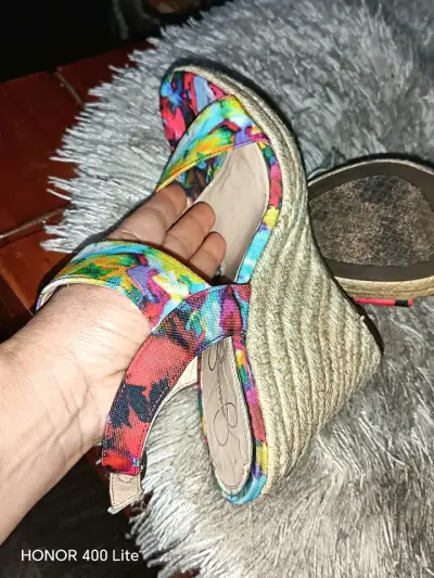 Sandalias de cuña multicolor con plataforma - miniatura 5