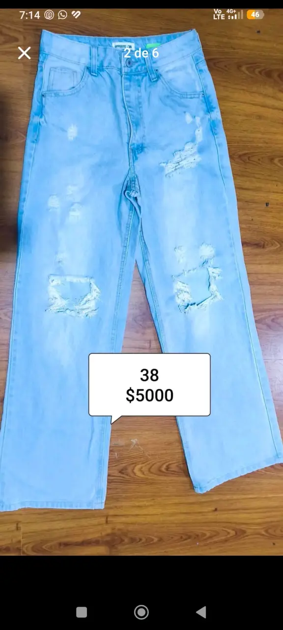 Jeans azul claro talla 38 para mujer - 2