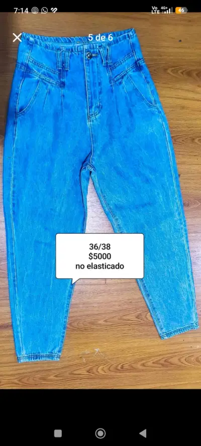 Jeans azul claro talla 38 para mujer - miniatura 5