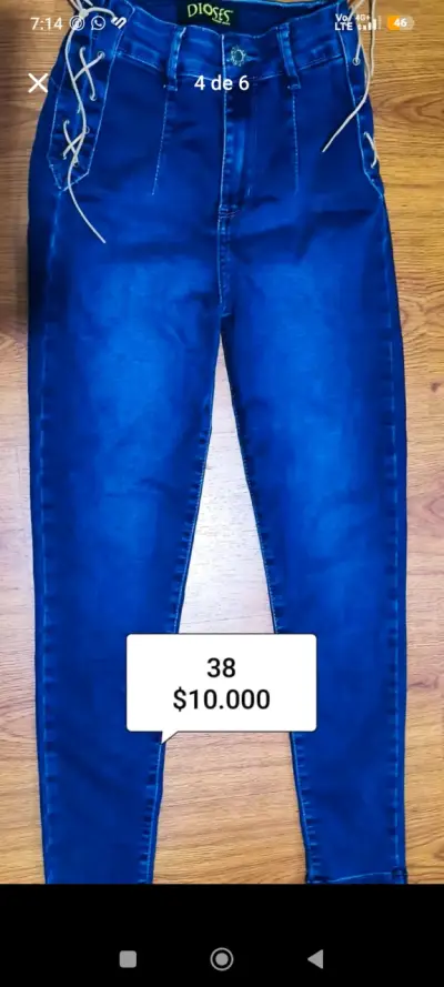Jeans azul claro talla 38 para mujer - miniatura 6