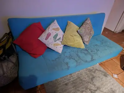 Sofá cama azul - miniatura 1