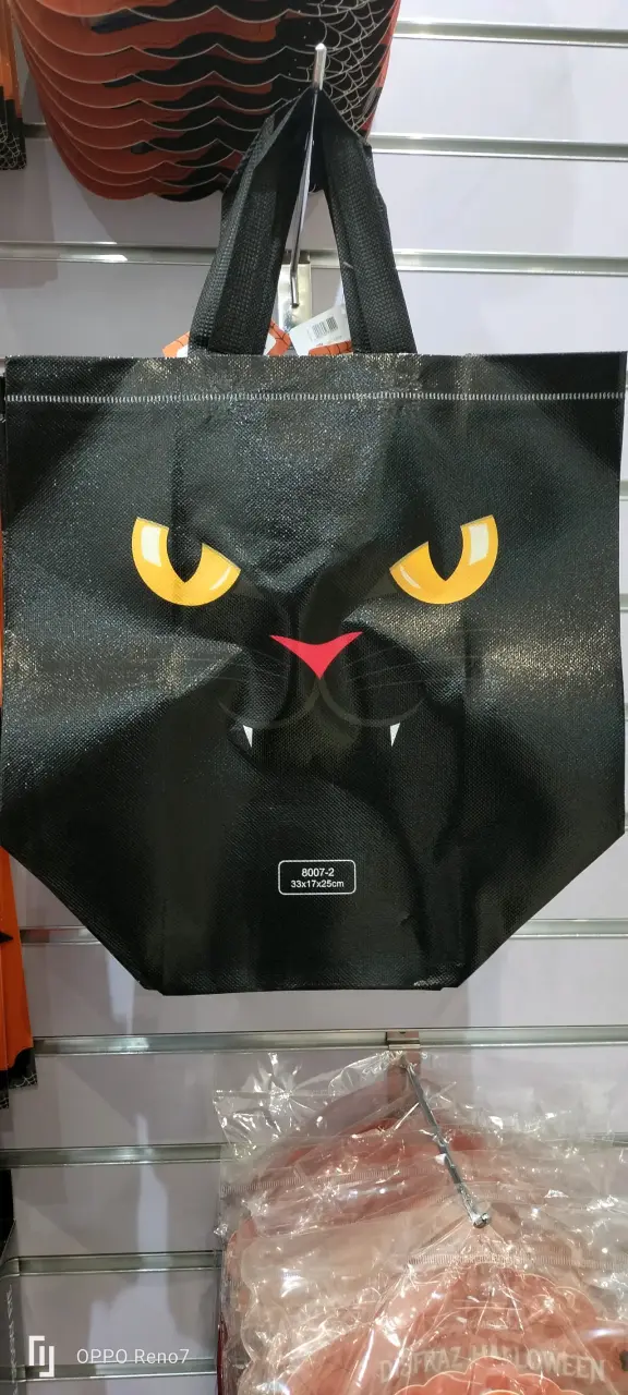 Bolsas reutilizables de Halloween con diseño de gato, calabaza y momia - 1