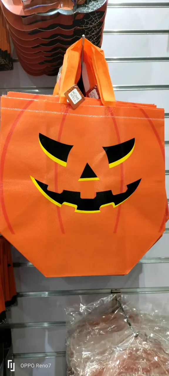 Bolsas reutilizables de Halloween con diseño de gato, calabaza y momia - 2