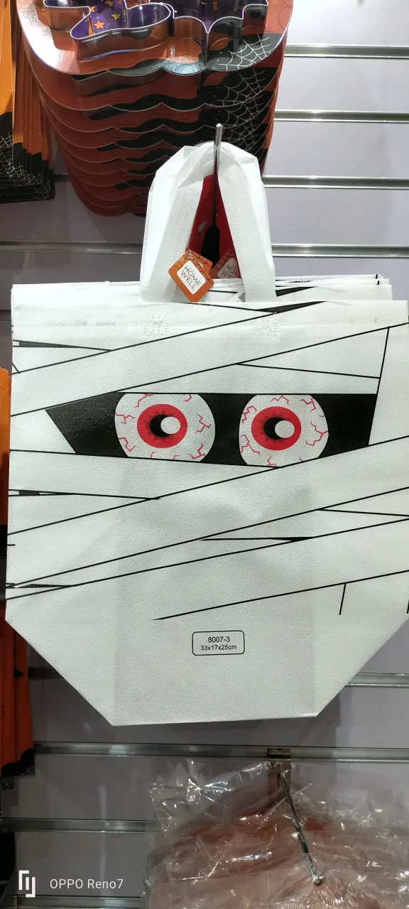 Bolsas reutilizables de Halloween con diseño de gato, calabaza y momia - 3