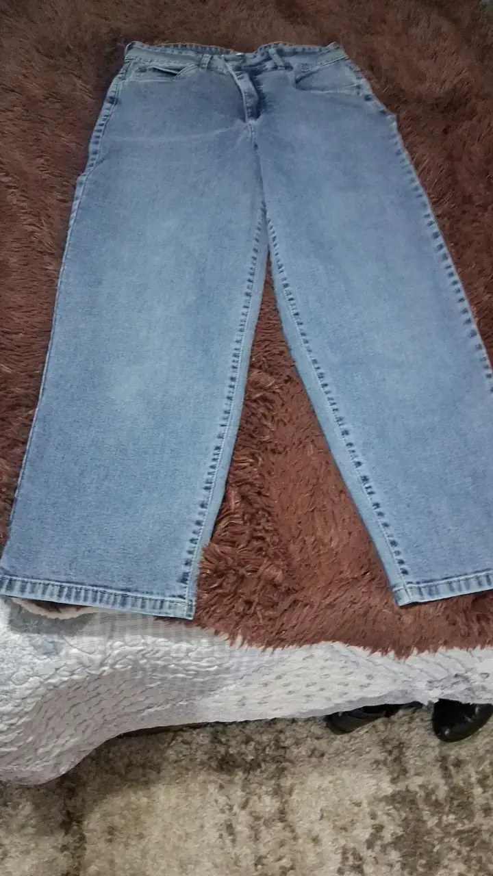 Jeans 42 wados de mezclilla azul claro para hombre