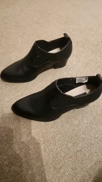 Botines de cuero negro para mujer - miniatura 4