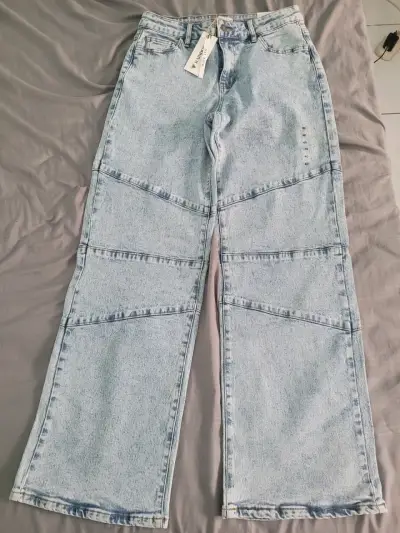 Jeans raindoor corte diagonal azul claro - miniatura 1