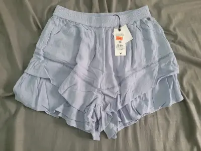 Shorts raindoor con volantes color celeste - miniatura 1