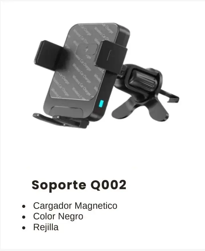 Soporte carga magnética para auto Q002 negro