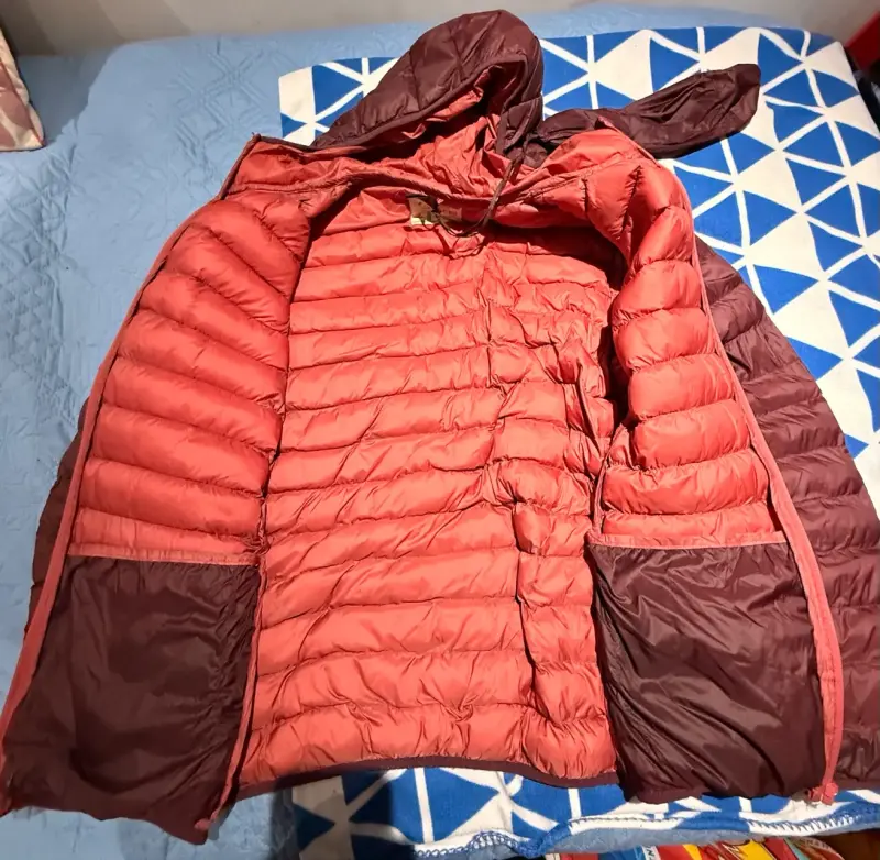Chaqueta acolchada Aussie burdeo con capucha - 4