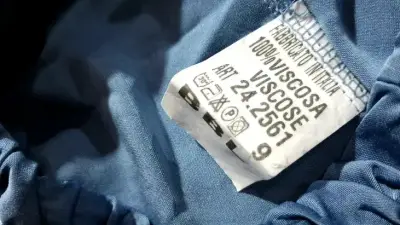 Pantalones anchos de viscosa azul con estampado - miniatura 4