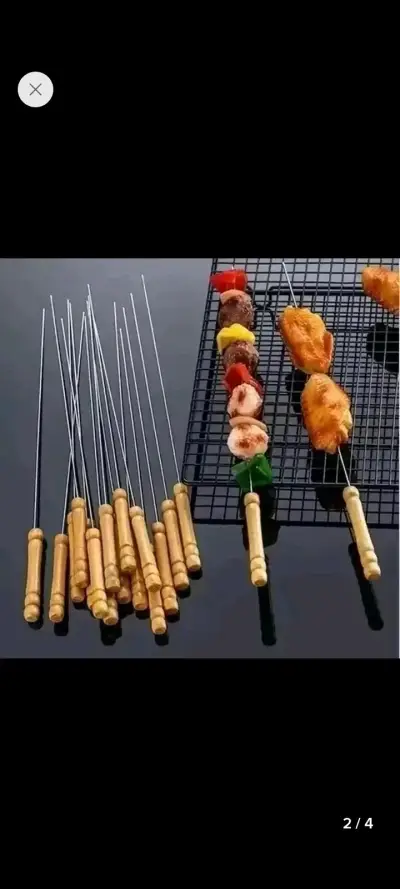 Brochetas para BBQ con mango de madera - miniatura 4