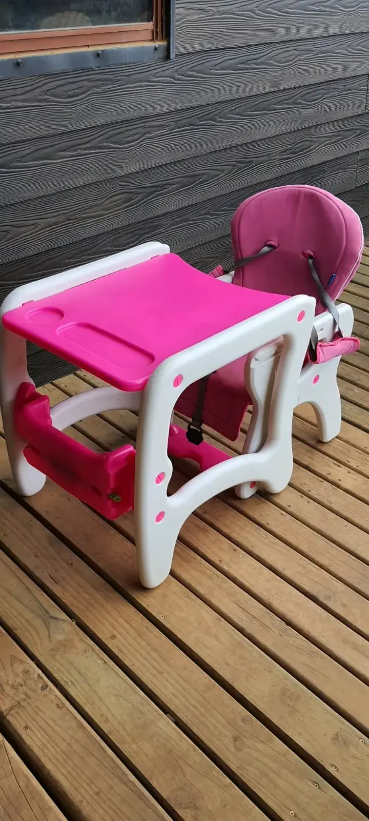 Silla de comer para bebé rosa multifuncional - 3